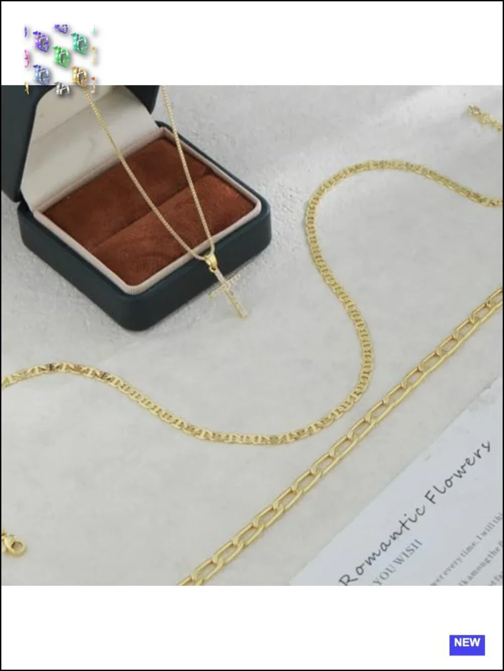 Stacking Layering Necklace Set 14K Gold Plated CZ Pendant Necklace